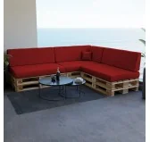 Cuscino Schienale per Pallet, 120x40x20/10 cm, Rosso Cuscino Schienale per Pallet, 120x40x20/10 cm, Rosso