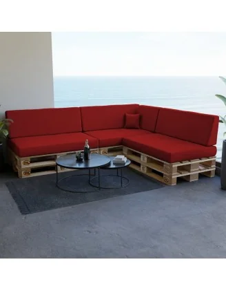 Cuscino Schienale per Pallet, 120x40x20/10 cm, Rosso