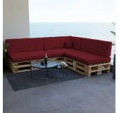 Set di 8 Cuscini per Pallet: 3x 120x80 + 3x 120x40 + 60x40 + 40x40, Bordeaux Set di 8 Cuscini per Pallet: 3x 120x80 + 3x 120x40 + 60x40 + 40x40, Bordeaux