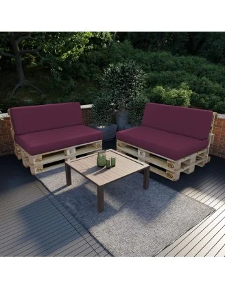 Cuscino Schienale per Pallet, 120x40x20/10 cm, Viola