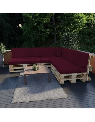 Cuscino Schienale per Pallet, 120x40x20/10 cm, Viola