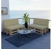 Cuscino di Seduta per Pallet Impermeabile 120x80x15 Beige Cuscino di Seduta per Pallet Impermeabile 120x80x15 Beige