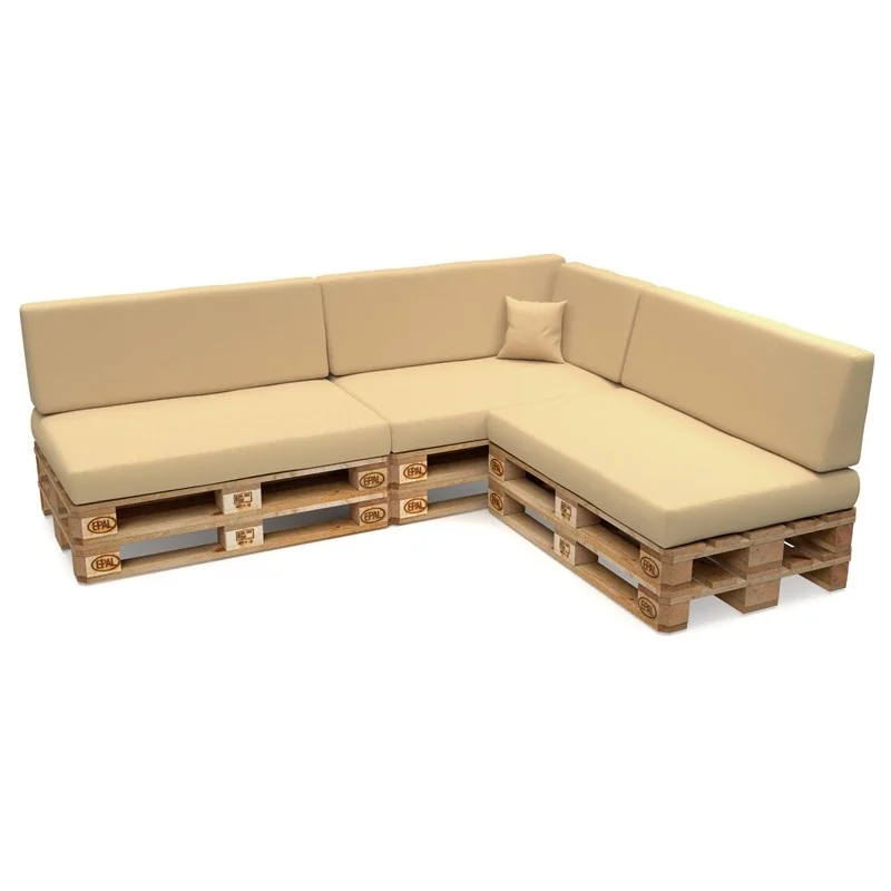 Set di 8 Cuscini per Pallet Impermeabile 120x80 + 120x40 Beige Set di 8 Cuscini per Pallet Impermeabile 120x80 + 120x40 Beige