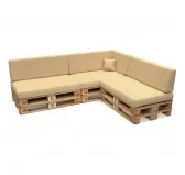Set di 8 Cuscini per Pallet Impermeabile 120x80 + 120x40 Beige Set di 8 Cuscini per Pallet Impermeabile 120x80 + 120x40 Beige