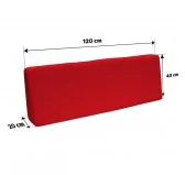 Cuscino Schienale per Pallet Impermeabile 120x40x20/10 Rosso Cuscino Schienale per Pallet Impermeabile 120x40x20/10 Rosso