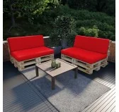 Cuscino di Seduta per Pallet Impermeabile 120x80x15 Rosso Cuscino di Seduta per Pallet Impermeabile 120x80x15 Rosso