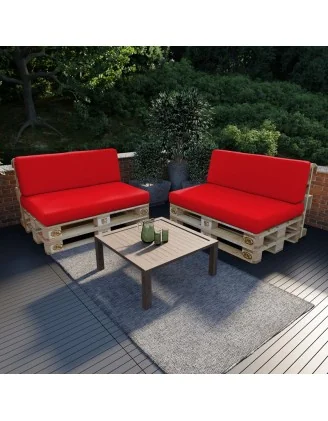 Cuscino di Seduta per Pallet Impermeabile 120x80x15 Rosso