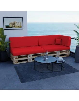 Cuscino di Seduta per Pallet Impermeabile 120x80x15 Rosso