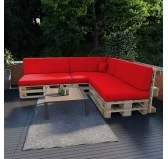 Cuscino di Seduta per Pallet Impermeabile 120x80x15 Rosso Cuscino di Seduta per Pallet Impermeabile 120x80x15 Rosso