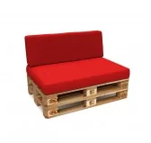 Set di 2 Cuscini per Pallet Impermeabile 120x80 + 120x40 Rosso Set di 2 Cuscini per Pallet Impermeabile 120x80 + 120x40 Rosso
