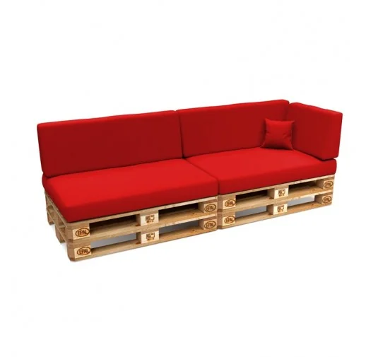 Set di 6 Cuscini per Pallet Impermeabile 120x80 + 120x40 Rosso