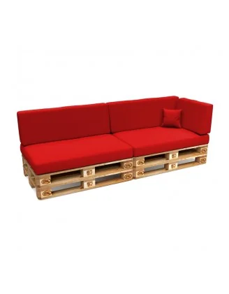 Set di 6 Cuscini per Pallet Impermeabile 120x80 + 120x40 Rosso