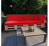 Set di 6 Cuscini per Pallet Impermeabile 120x80 + 120x40 Rosso Set di 6 Cuscini per Pallet Impermeabile 120x80 + 120x40 Rosso