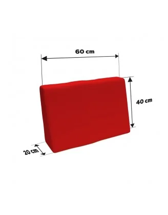 Set di 6 Cuscini per Pallet Impermeabile 120x80 + 120x40 Rosso