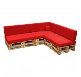 Set di 8 Cuscini per Pallet Impermeabile 120x80 + 120x40 Rosso Set di 8 Cuscini per Pallet Impermeabile 120x80 + 120x40 Rosso