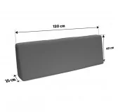 Cuscino Schienale per Pallet Impermeabile 120x40x20/10 Grigio Cuscino Schienale per Pallet Impermeabile 120x40x20/10 Grigio