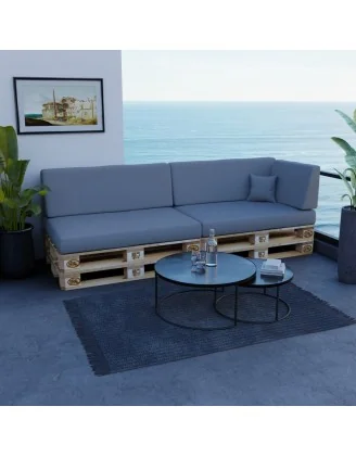 Cuscino Schienale per Pallet Impermeabile 120x40x20/10 Grigio