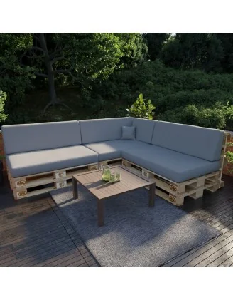 Cuscino Schienale per Pallet Impermeabile 120x40x20/10 Grigio