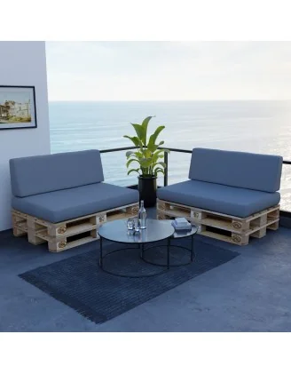 Cuscino Schienale per Pallet Impermeabile 120x40x20/10 Grigio