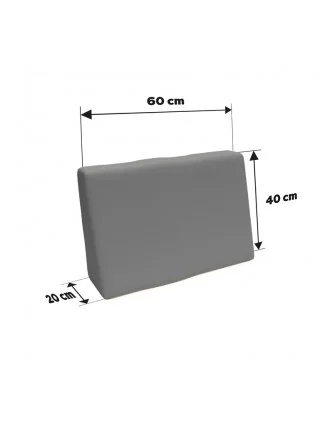 Cuscino Laterale per Pallet Impermeabile 60x40x20/10 Grigio