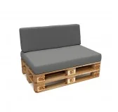 Set di 2 Cuscini per Pallet Impermeabile 120x80 + 120x40 Grigio Set di 2 Cuscini per Pallet Impermeabile 120x80 + 120x40 Grigio
