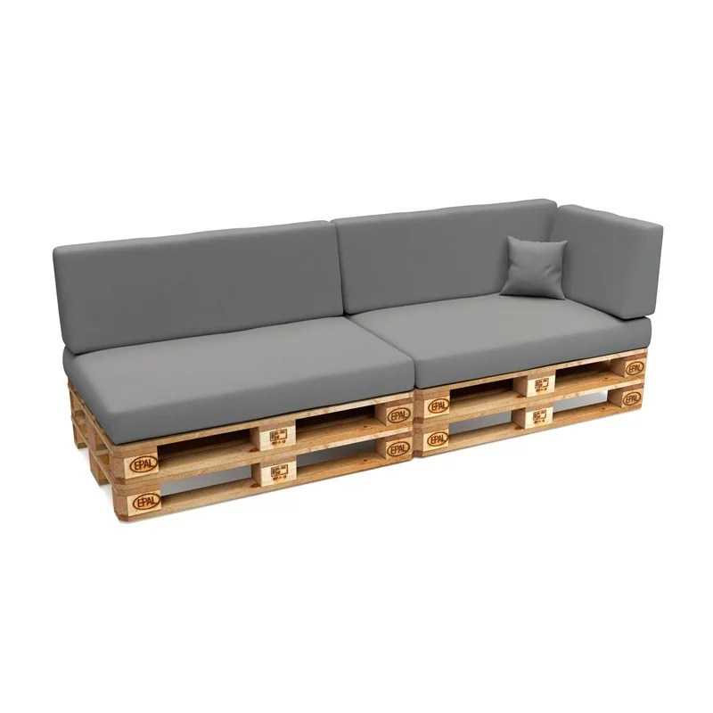 Set di 6 Cuscini per Pallet Impermeabile 120x80 + 120x40 Grigio Set di 6 Cuscini per Pallet Impermeabile 120x80 + 120x40 Grigio