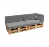 Set di 6 Cuscini per Pallet Impermeabile 120x80 + 120x40 Grigio Set di 6 Cuscini per Pallet Impermeabile 120x80 + 120x40 Grigio