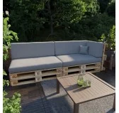 Set di 6 Cuscini per Pallet Impermeabile 120x80 + 120x40 Grigio Set di 6 Cuscini per Pallet Impermeabile 120x80 + 120x40 Grigio