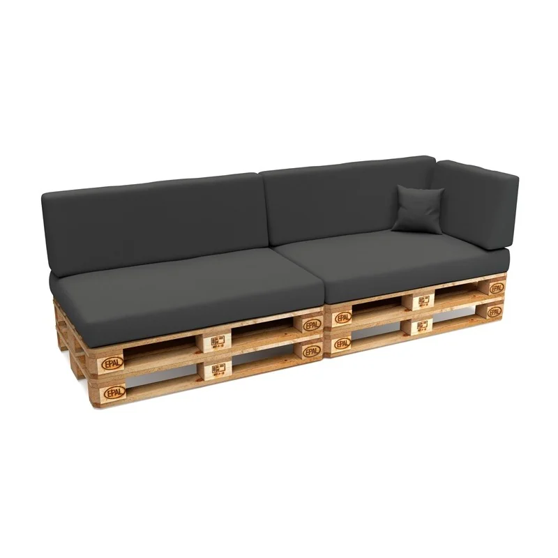 Set di 6 Cuscini per Pallet Impermeabile 120x80 + 120x40 Antracite Set di 6 Cuscini per Pallet Impermeabile 120x80 + 120x40 Antracite