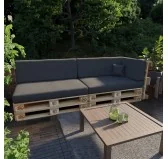 Set di 6 Cuscini per Pallet Impermeabile 120x80 + 120x40 Antracite Set di 6 Cuscini per Pallet Impermeabile 120x80 + 120x40 Antracite