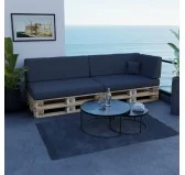 Set di 6 Cuscini per Pallet Impermeabile 120x80 + 120x40 Antracite Set di 6 Cuscini per Pallet Impermeabile 120x80 + 120x40 Antracite