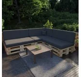 Set di 8 Cuscini per Pallet Impermeabile 120x80 + 120x40 Antracite Set di 8 Cuscini per Pallet Impermeabile 120x80 + 120x40 Antracite