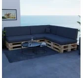 Set di 8 Cuscini per Pallet Impermeabile 120x80 + 120x40 Antracite Set di 8 Cuscini per Pallet Impermeabile 120x80 + 120x40 Antracite