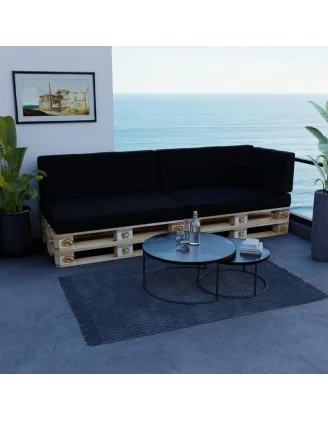 Cuscino Schienale per Pallet Impermeabile 120x40x20/10 Nero