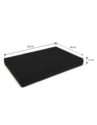 Cuscino di Seduta per Pallet Impermeabile 120x80x15 Nero