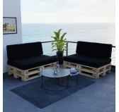 Cuscino di Seduta per Pallet Impermeabile 120x80x15 Nero Cuscino di Seduta per Pallet Impermeabile 120x80x15 Nero