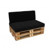 Set di 2 Cuscini per Pallet Impermeabile 120x80 + 120x40 Nero Set di 2 Cuscini per Pallet Impermeabile 120x80 + 120x40 Nero