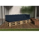 Set di 6 Cuscini Trapuntati da Giardino 120x80 + 120x40 Blu Scuro