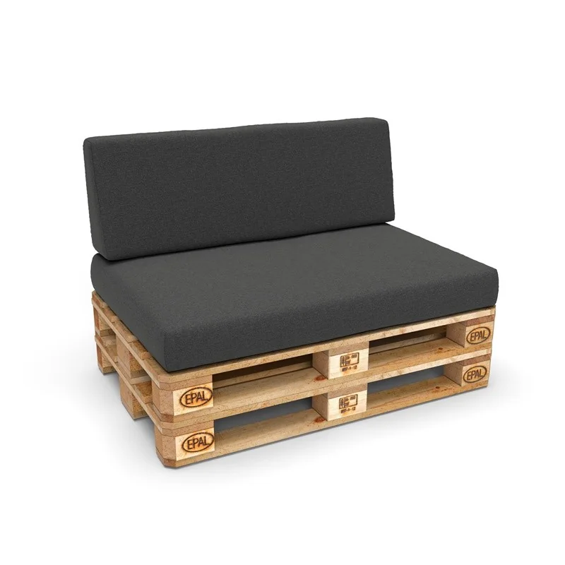 Set di 2 Cuscini per Pallet 120x80 + 120x40 Antracite Set di 2 Cuscini per Pallet 120x80 + 120x40 Antracite