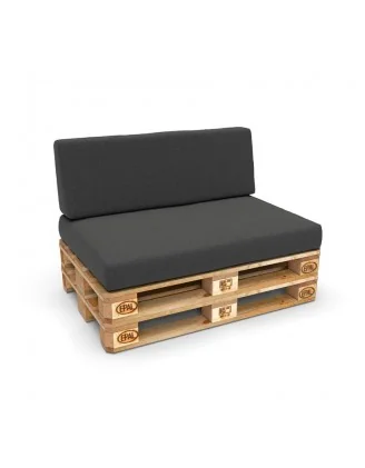 Set di 2 Cuscini per Pallet 120x80 + 120x40 Antracite