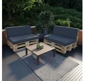 Set di 2 Cuscini per Pallet 120x80 + 120x40 Antracite Set di 2 Cuscini per Pallet 120x80 + 120x40 Antracite