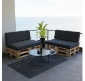 Set di 2 Cuscini per Pallet 120x80 + 120x40 Antracite Set di 2 Cuscini per Pallet 120x80 + 120x40 Antracite