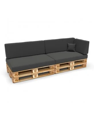 Set di 6 Cuscini per Pallet 120x80 + 120x40 Antracite