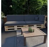 Set di 6 Cuscini per Pallet 120x80 + 120x40 Antracite Set di 6 Cuscini per Pallet 120x80 + 120x40 Antracite