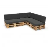 Set di 8 Cuscini per Pallet 120x80 + 120x40 Antracite Set di 8 Cuscini per Pallet 120x80 + 120x40 Antracite