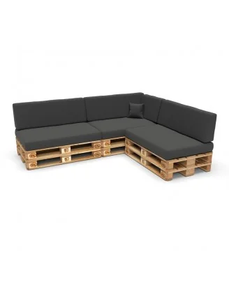 Set di 8 Cuscini per Pallet 120x80 + 120x40 Antracite
