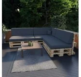 Set di 8 Cuscini per Pallet 120x80 + 120x40 Antracite Set di 8 Cuscini per Pallet 120x80 + 120x40 Antracite