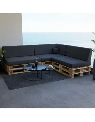 Set di 8 Cuscini per Pallet 120x80 + 120x40 Antracite