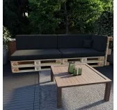Set di 6 Cuscini per Pallet 120x80 + 120x40 Nero Set di 6 Cuscini per Pallet 120x80 + 120x40 Nero
