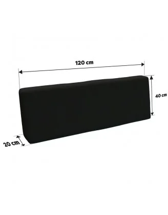 Cuscino Schienale per Pallet 120x40x20/10 Nero
